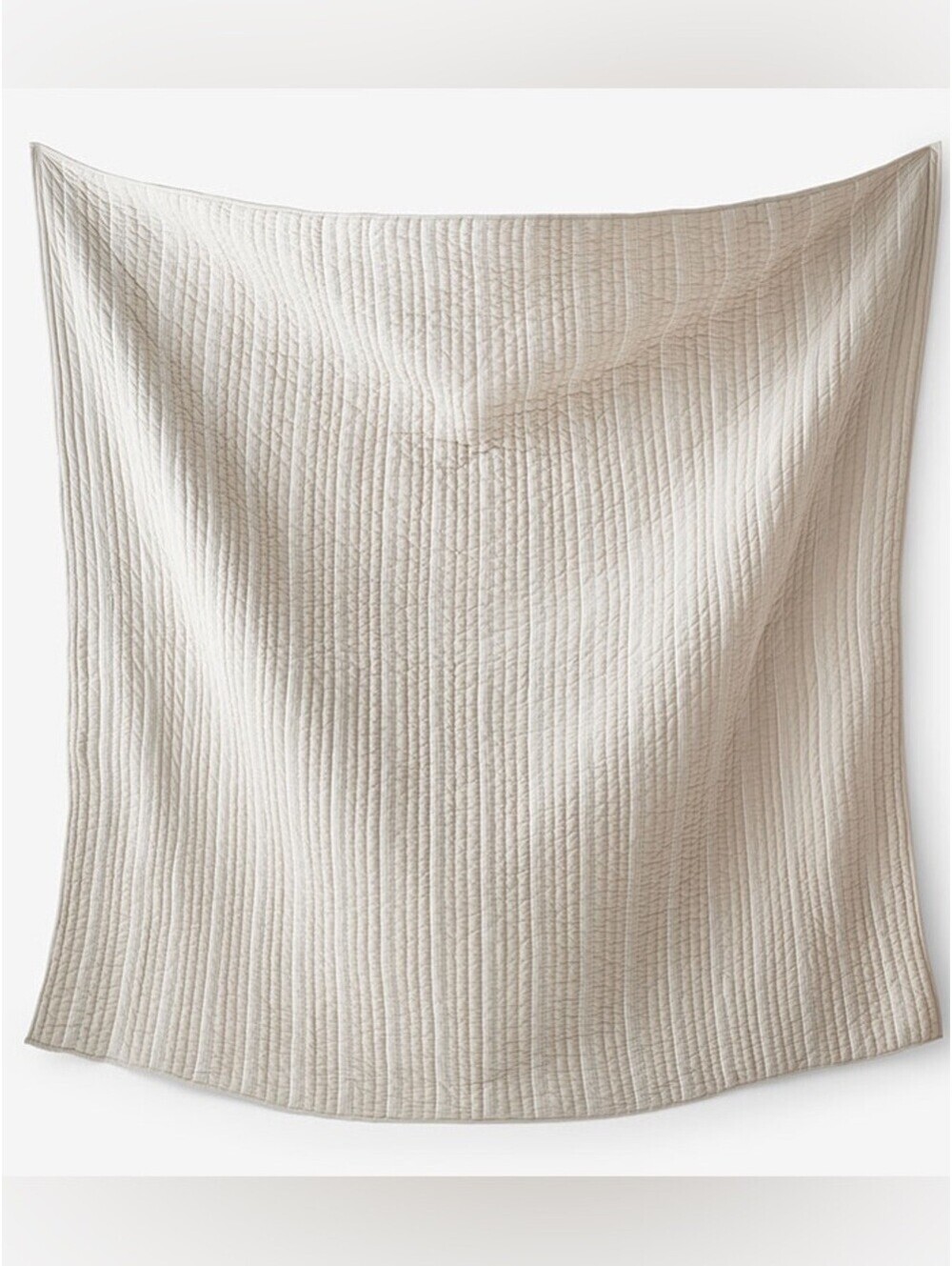 The Company Store Cotton Stripe Quilt Full Queen Natural
